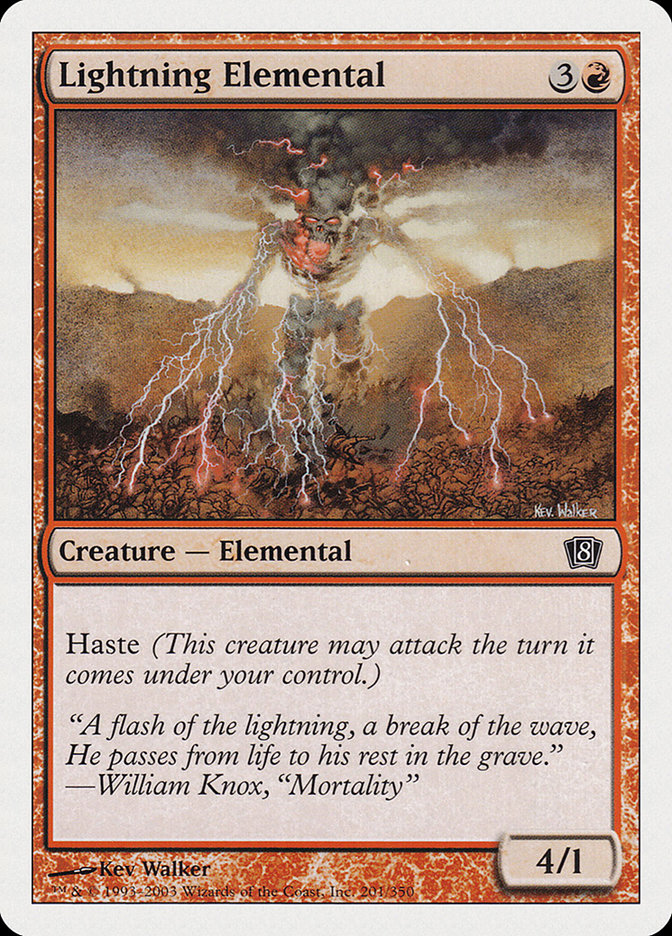 MTG Card Title: Lightning Elemental 8ED/201