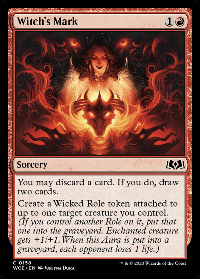 MTG Card Title: Witch's Mark WOE/158