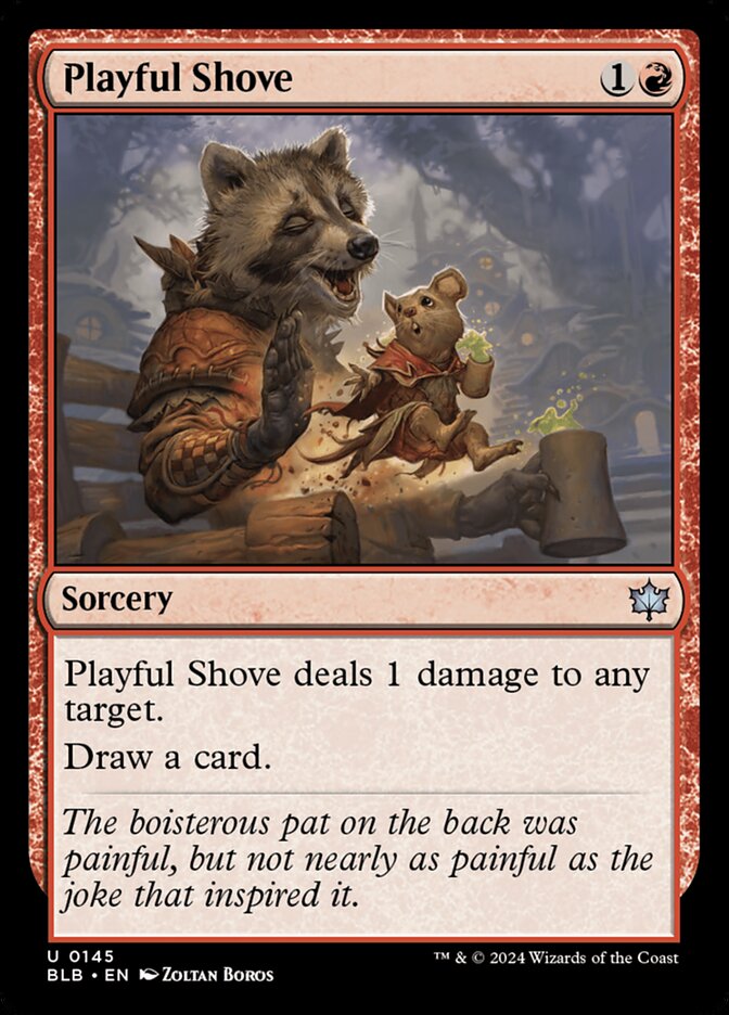 MTG Card Title: Playful Shove BLB/145