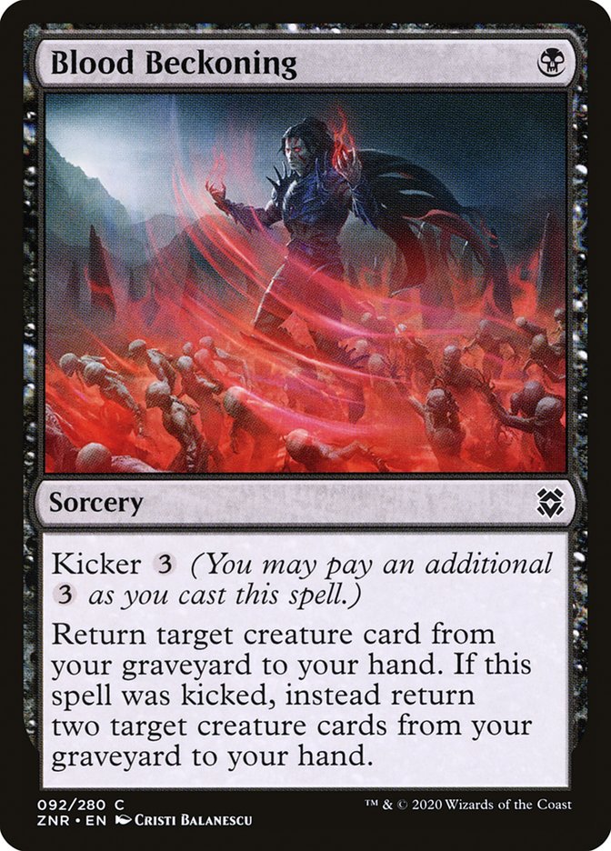 MTG Card Title: Blood Beckoning ZNR/92