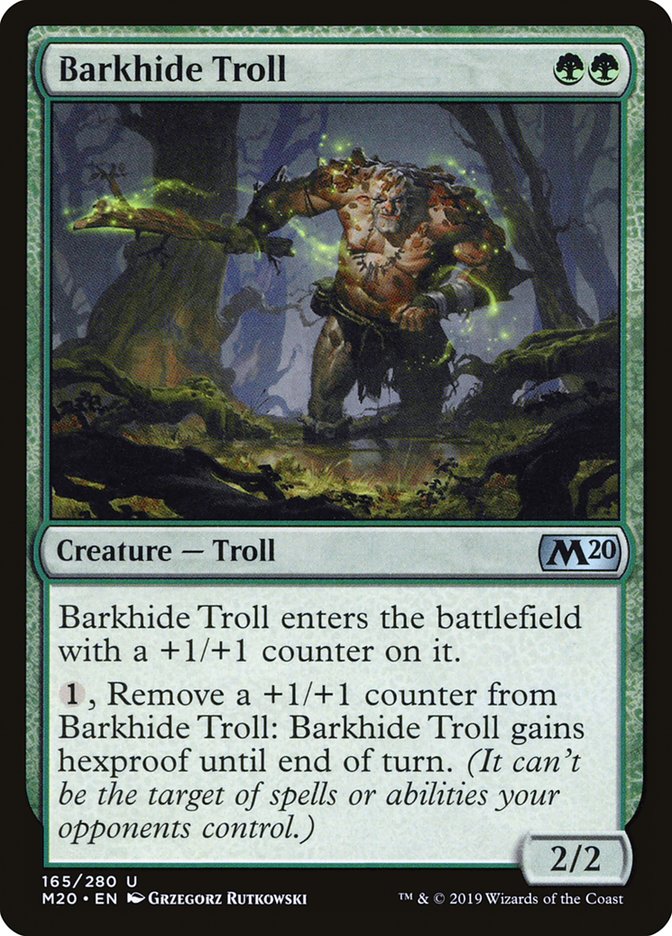 MTG Card Title: Barkhide Troll M20/165