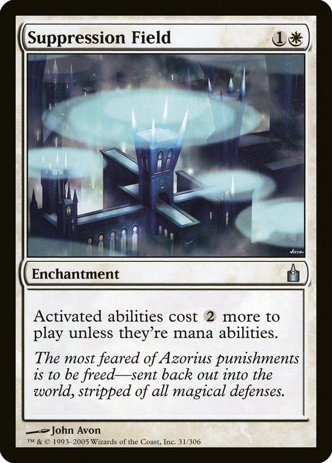 MTG Card Title: Suppression Field RAV/31