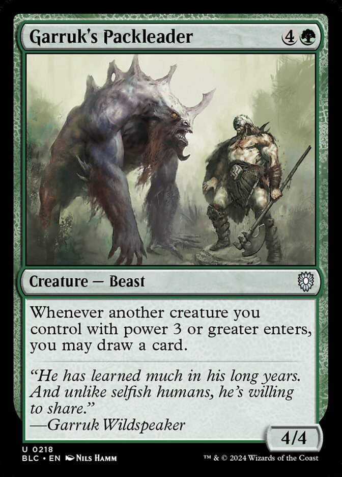 MTG Card Title: Garruk's Packleader BLC/218
