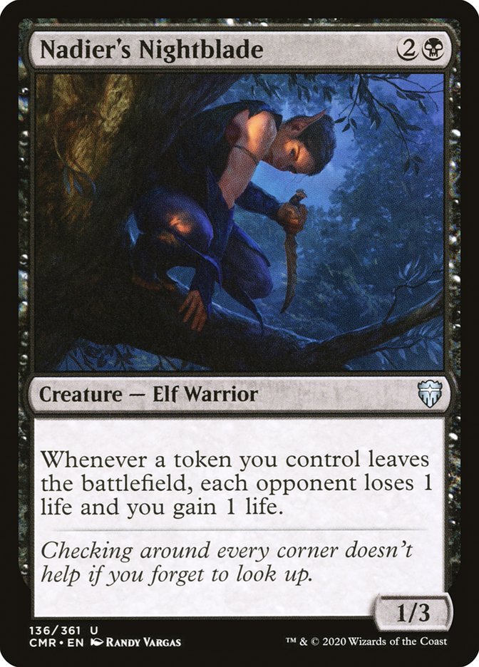 MTG Card Title: Nadier's Nightblade CMR/136