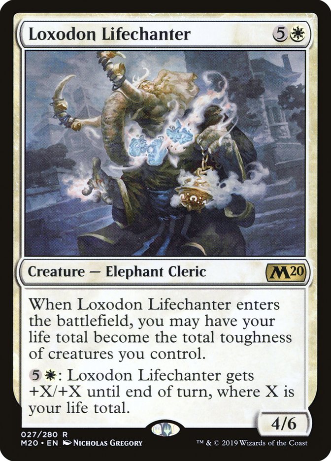 MTG Card Title: Loxodon Lifechanter M20/27