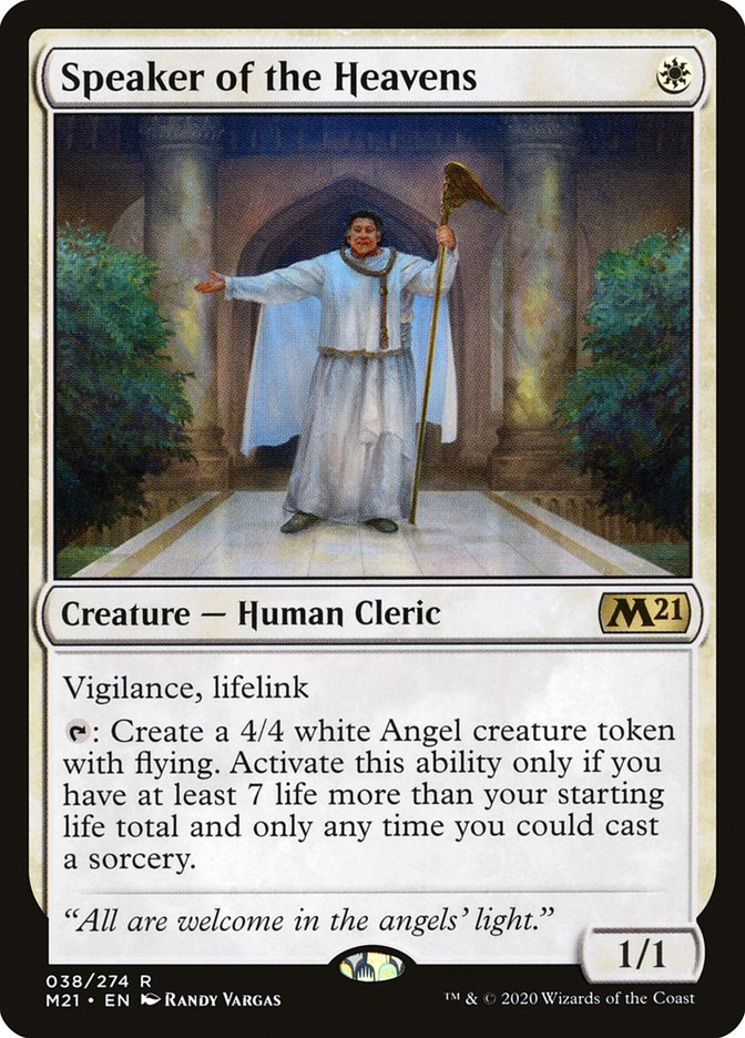 MTG Card Title: Speaker of the Heavens M21/38