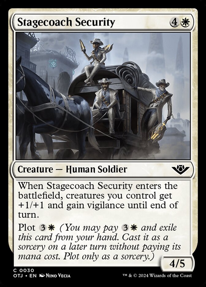MTG Card Title: Stagecoach Security OTJ/30