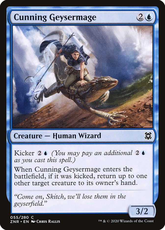 MTG Card Title: Cunning Geysermage ZNR/55