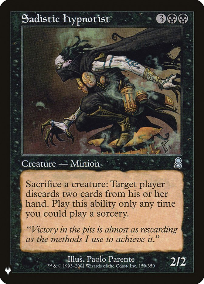 MTG Card Title: Sadistic Hypnotist PLST/ODY-159