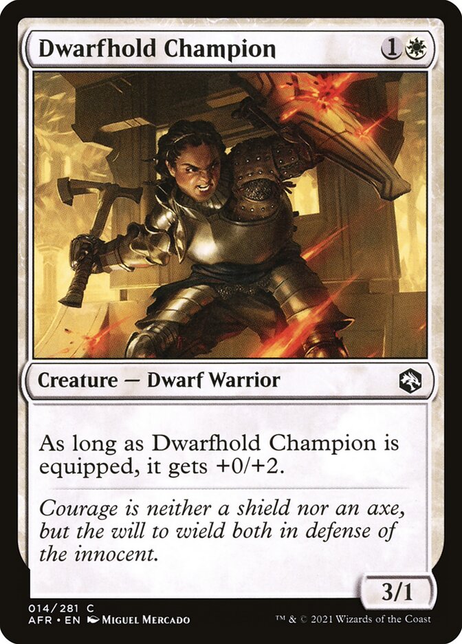 MTG Card Title: Dwarfhold Champion AFR/14