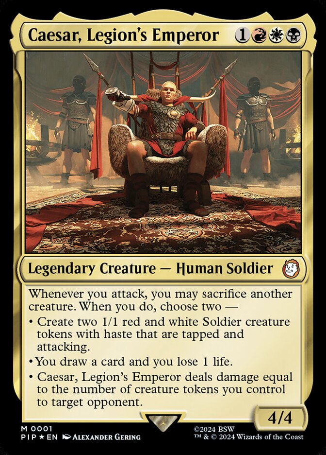 MTG Card Title: Caesar, Legion's Emperor PIP/1