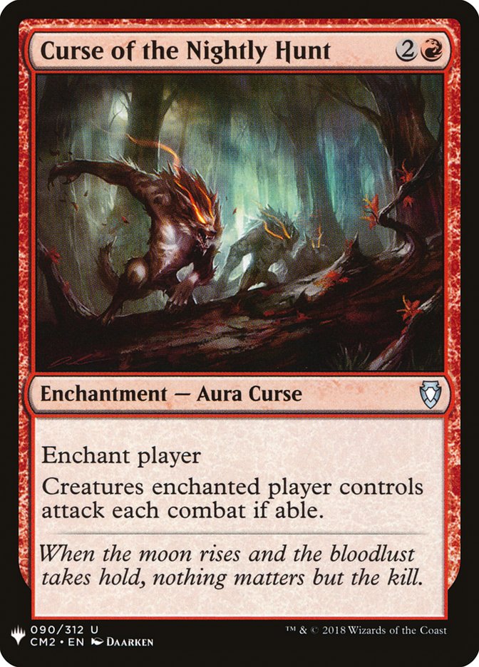 MTG Card Title: Curse of the Nightly Hunt PLST/CM2-90