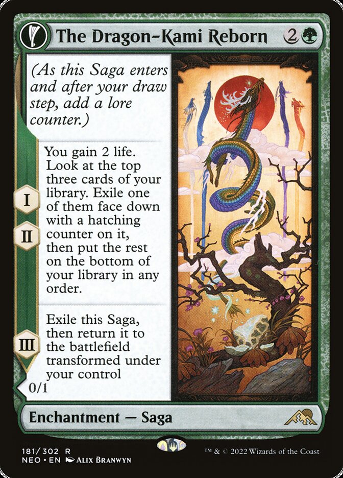 MTG Card Title: The Dragon-Kami Reborn // Dragon-Kami's Egg NEO/181