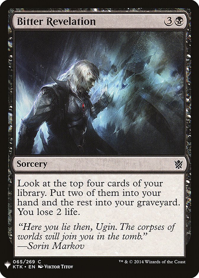 MTG Card Title: Bitter Revelation PLST/KTK-65