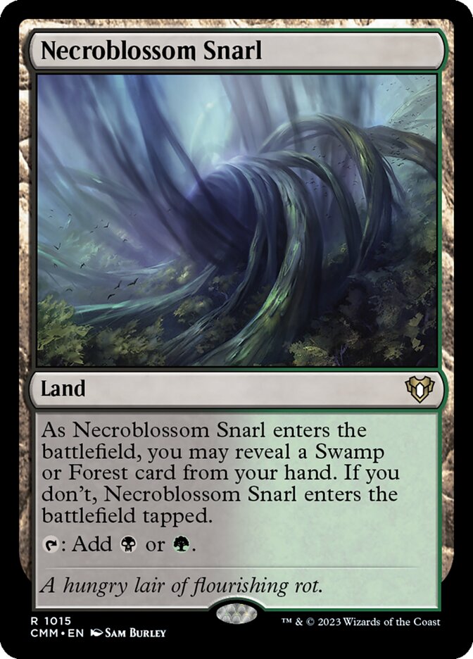 MTG Card Title: Necroblossom Snarl CMM/1015