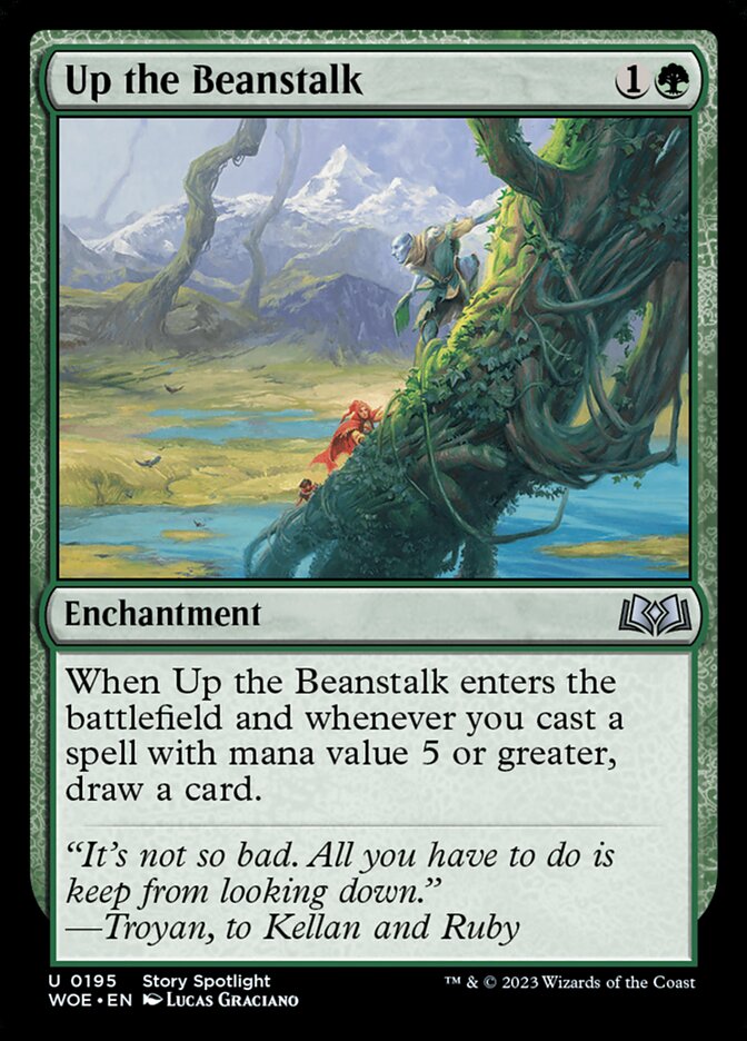 MTG Card Title: Up the Beanstalk WOE/195