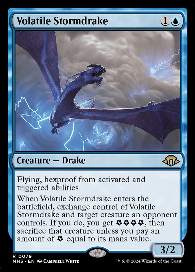 MTG Card Title: Volatile Stormdrake MH3/79