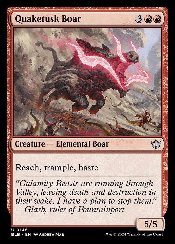 MTG Card Title: Quaketusk Boar BLB/146