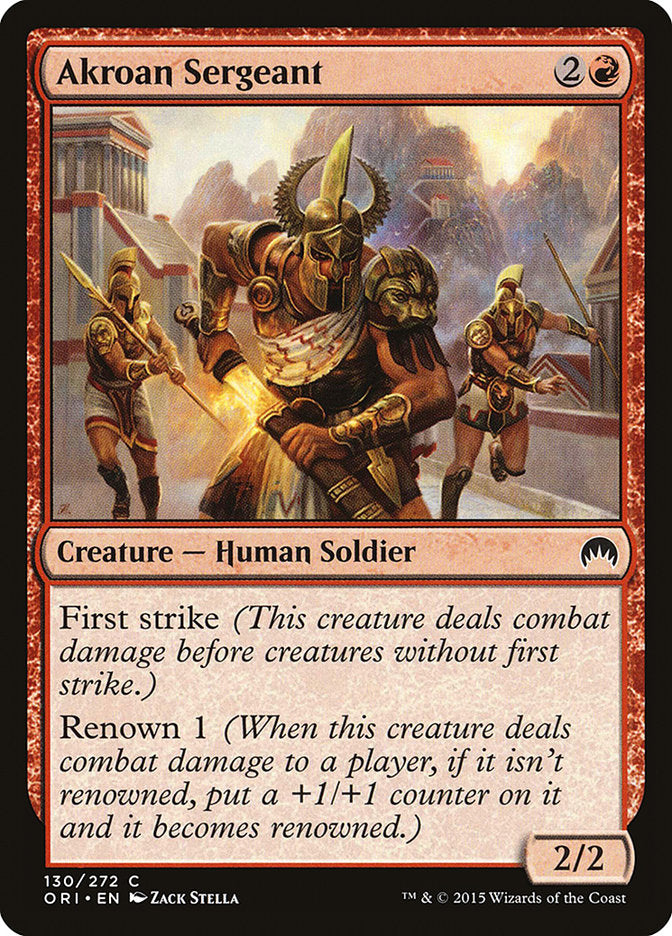 MTG Card Title: Akroan Sergeant ORI/130