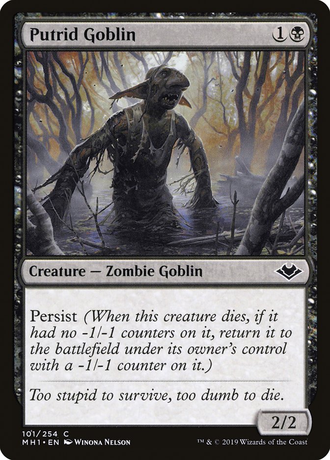 MTG Card Title: Putrid Goblin MH1/101