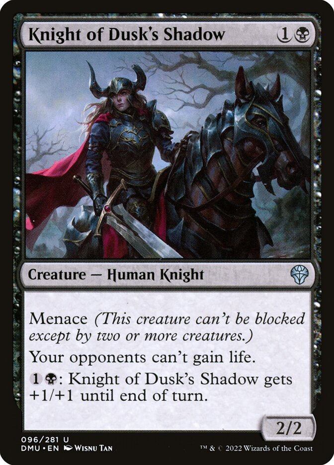 MTG Card Title: Knight of Dusk's Shadow DMU/96