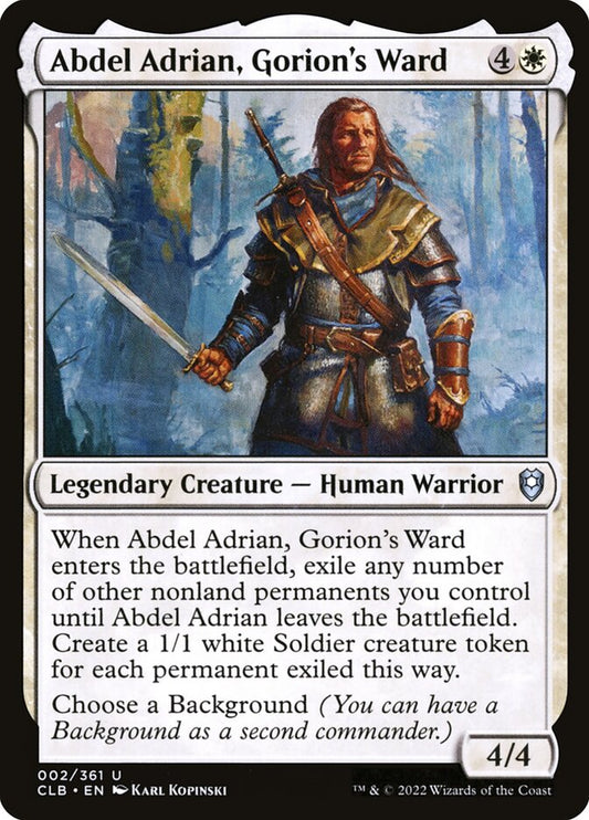 MTG Card Title: Abdel Adrian, Gorion's Ward CLB/2