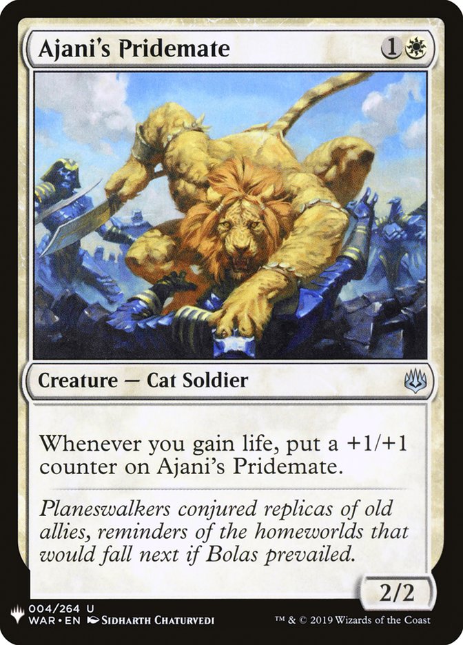 MTG Card Title: Ajani's Pridemate PLST/WAR-4