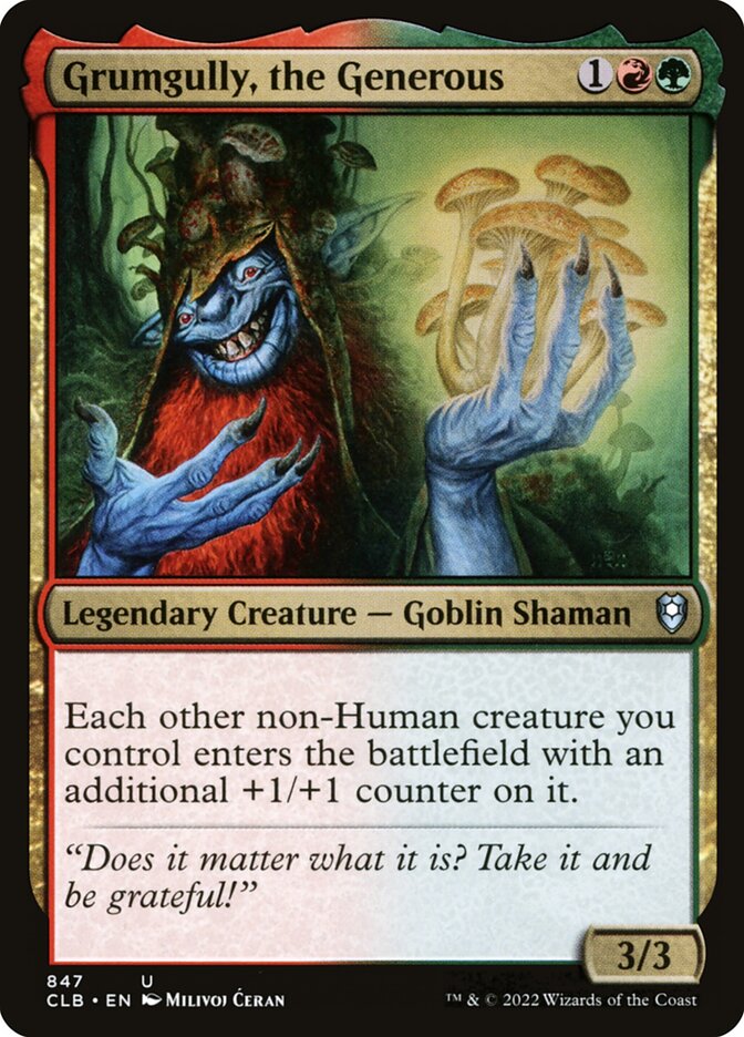 MTG Card Title: Grumgully, the Generous CLB/847
