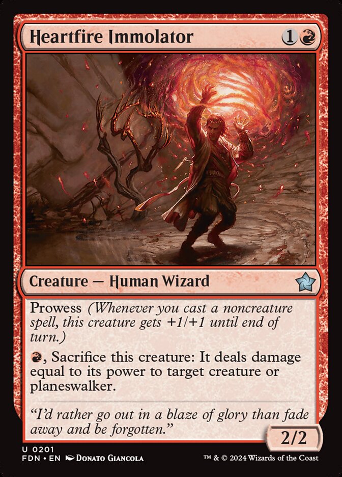 MTG Card Title: Heartfire Immolator FDN/201