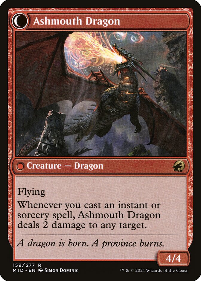 Smoldering Egg // Ashmouth Dragon MID/159