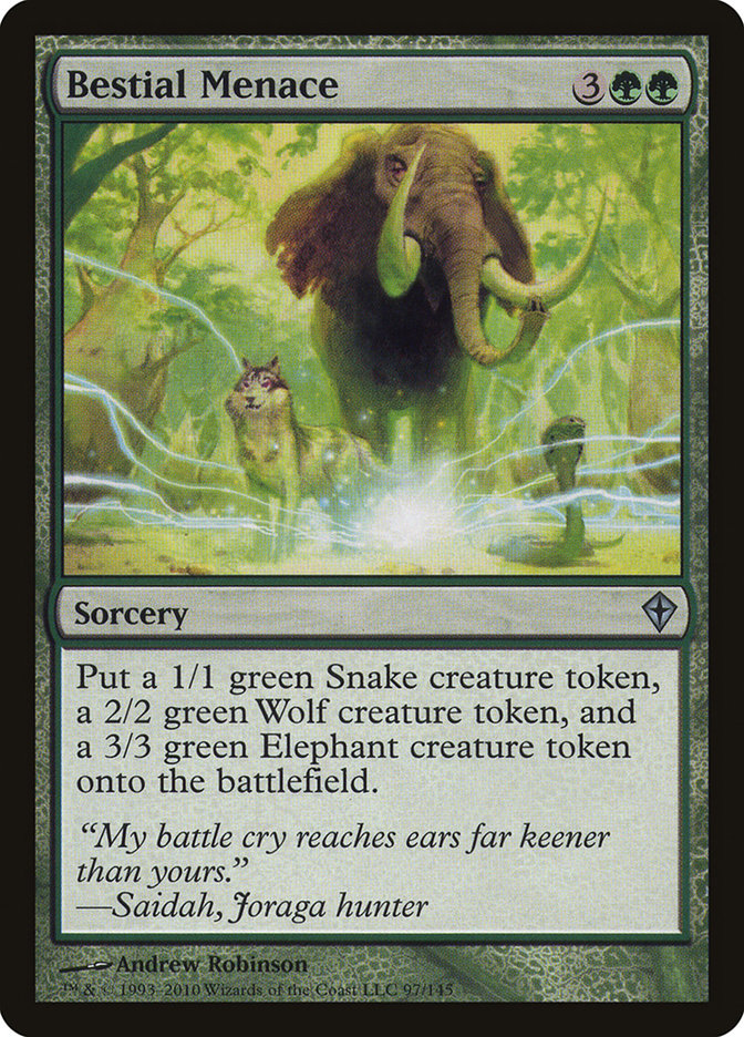 MTG Card Title: Bestial Menace WWK/97