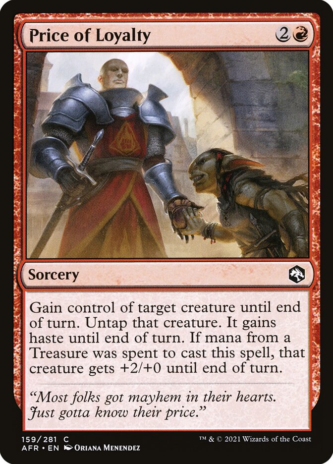 MTG Card Title: Price of Loyalty AFR/159