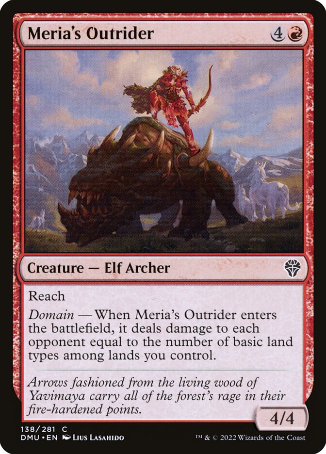 MTG Card Title: Meria's Outrider DMU/138