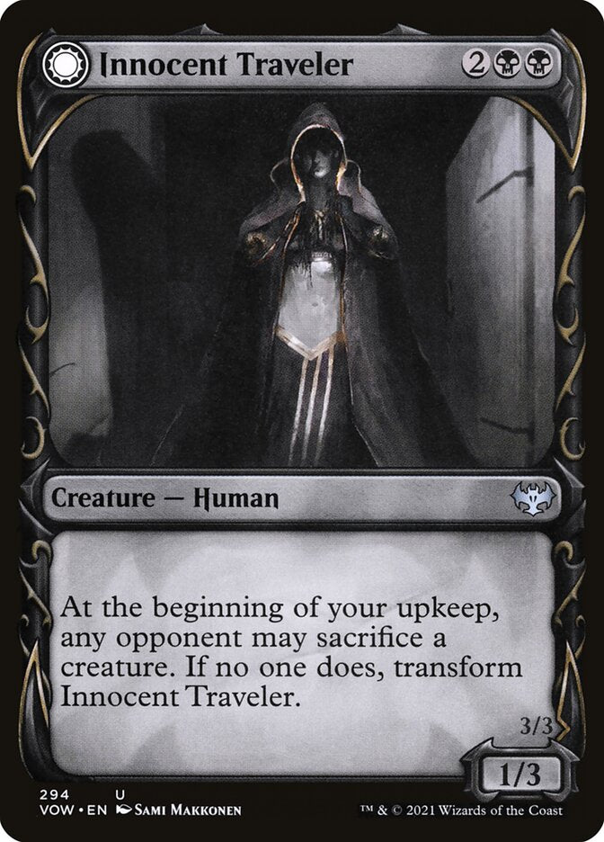 MTG Card Title: Innocent Traveler // Malicious Invader VOW/294