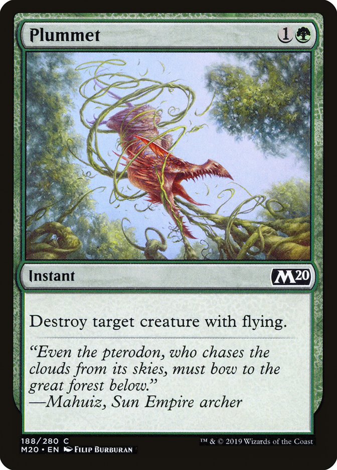 MTG Card Title: Plummet M20/188