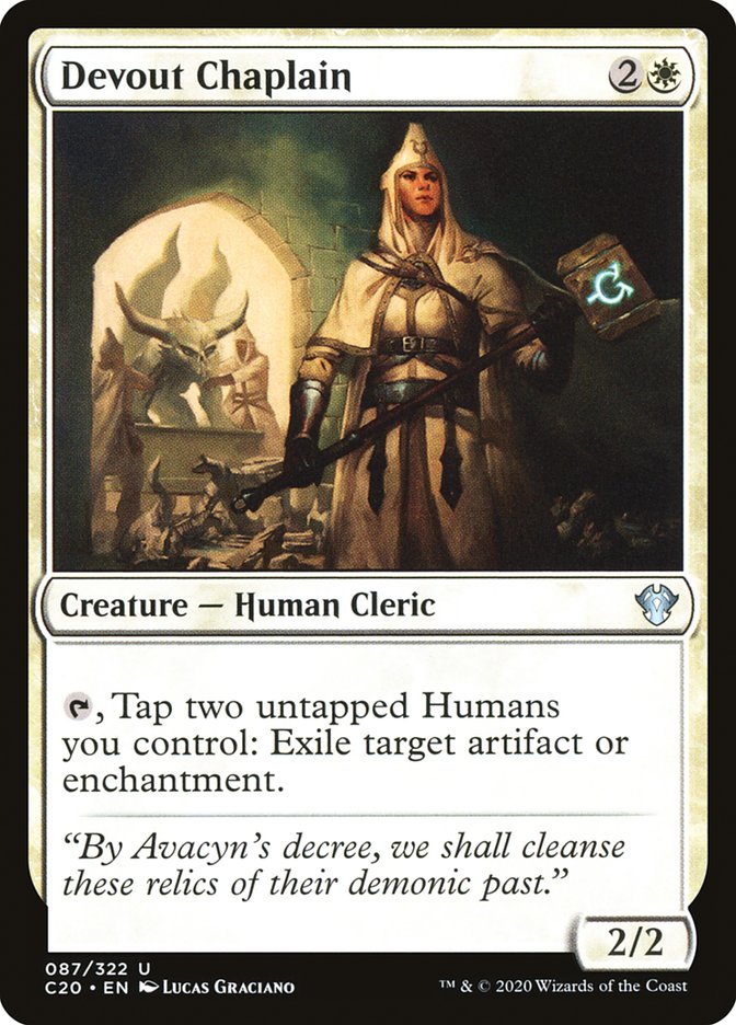 MTG Card Title: Devout Chaplain C20/87