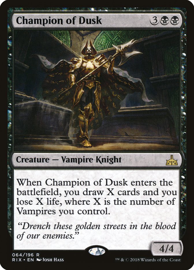 MTG Card Title: Champion of Dusk RIX/64