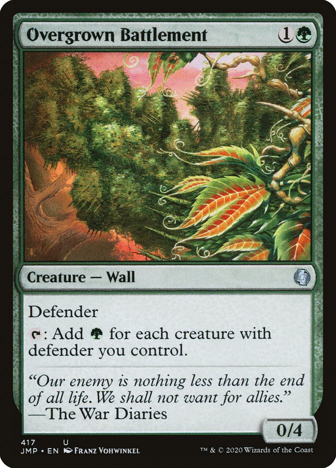 MTG Card Title: Overgrown Battlement JMP/417