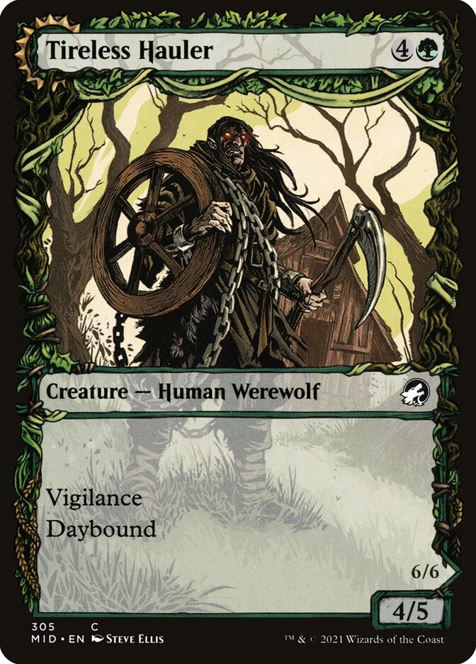 MTG Card Title: Tireless Hauler // Dire-Strain Brawler MID/305
