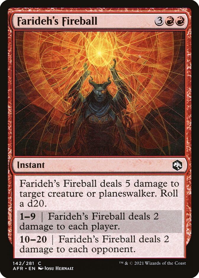MTG Card Title: Farideh's Fireball AFR/142
