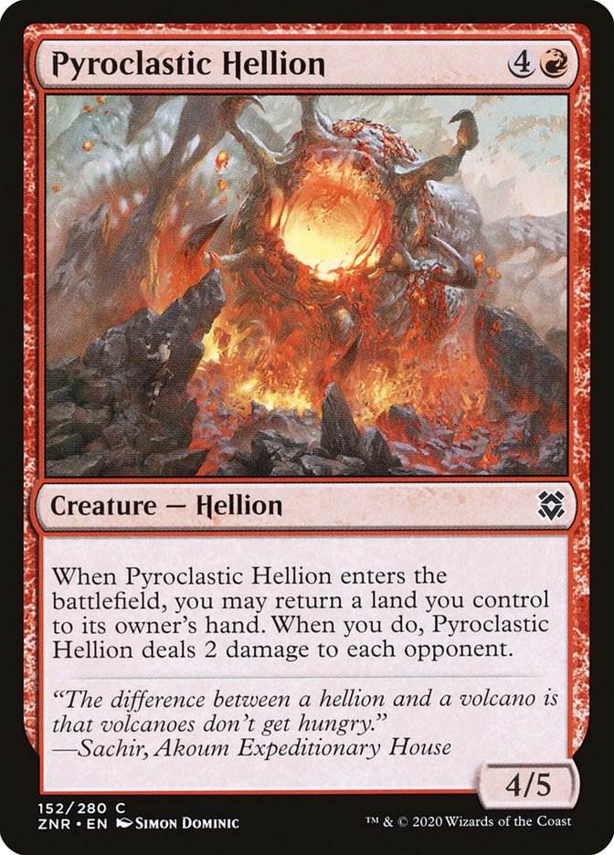 MTG Card Title: Pyroclastic Hellion ZNR/152
