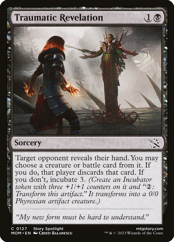 MTG Card Title: Traumatic Revelation MOM/127