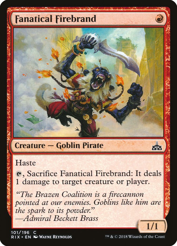 MTG Card Title: Fanatical Firebrand RIX/101