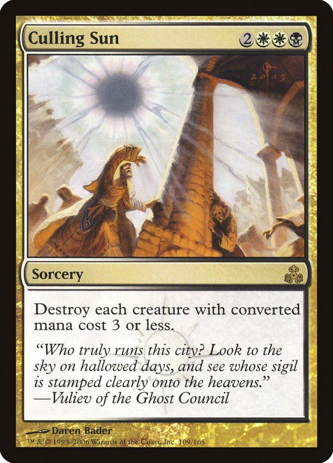 MTG Card Title: Culling Sun GPT/109