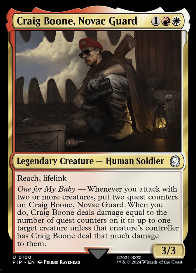 MTG Card Title: Craig Boone, Novac Guard PIP/100
