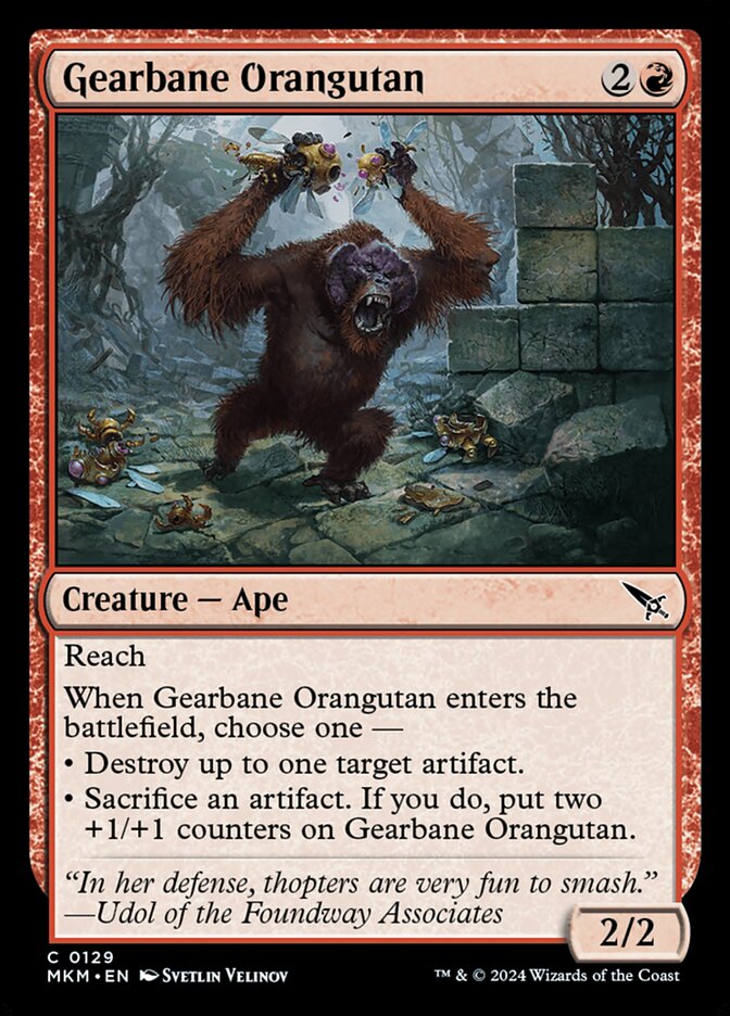 MTG Card Title: Gearbane Orangutan MKM/129