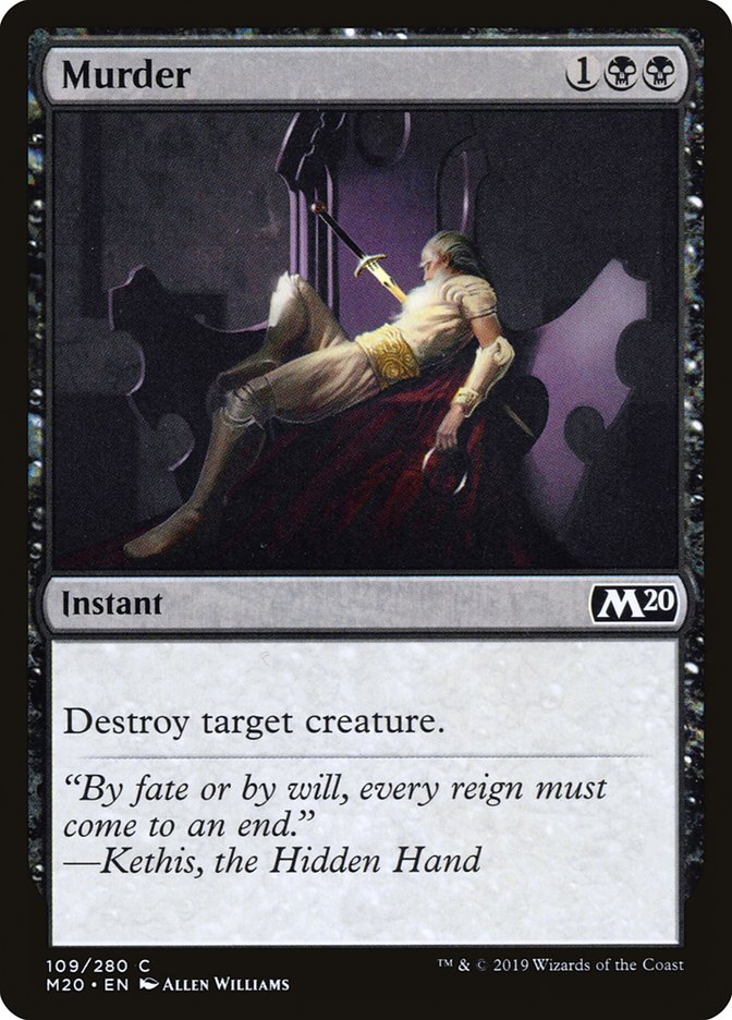 MTG Card Title: Murder M20/109
