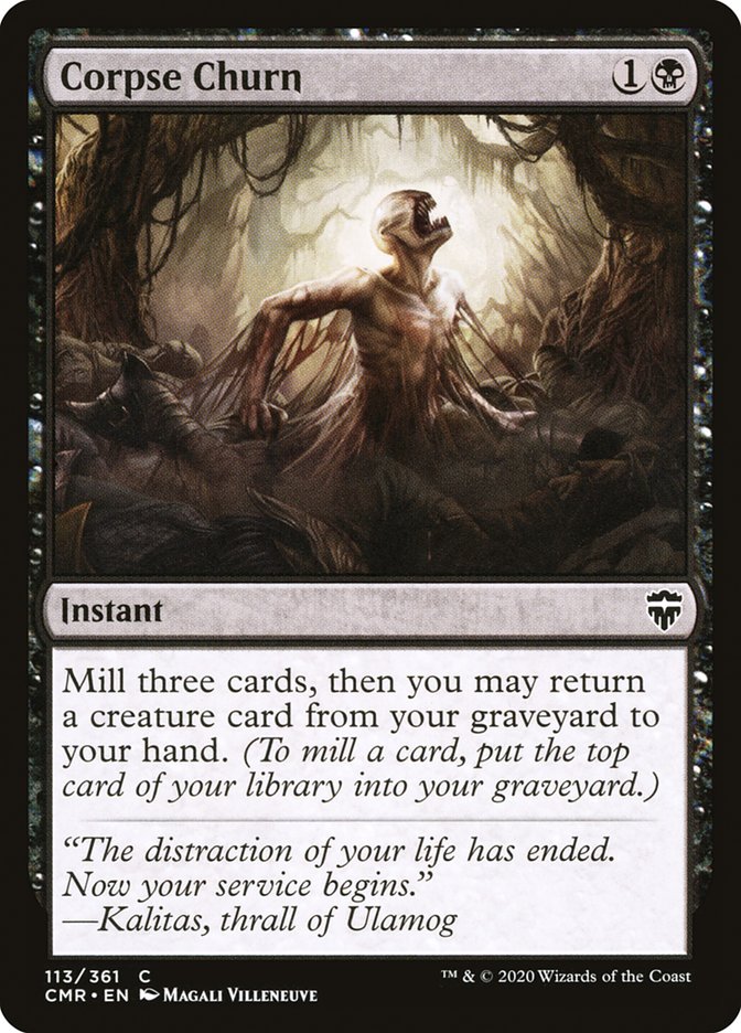 MTG Card Title: Corpse Churn CMR/113