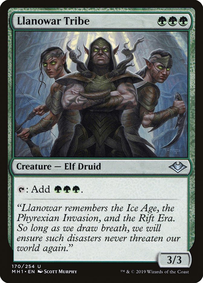 MTG Card Title: Llanowar Tribe MH1/170