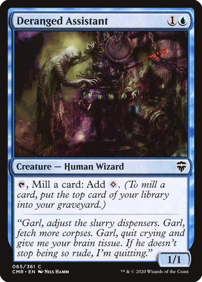 MTG Card Title: Deranged Assistant CMR/65